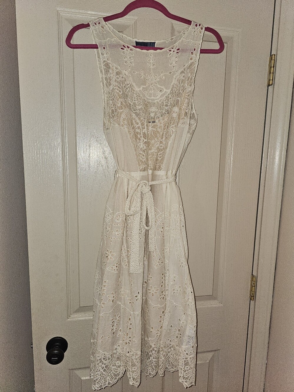 Anthropologie Lil Windward Lace Midi Dress in Cream - Picture 10 of 15